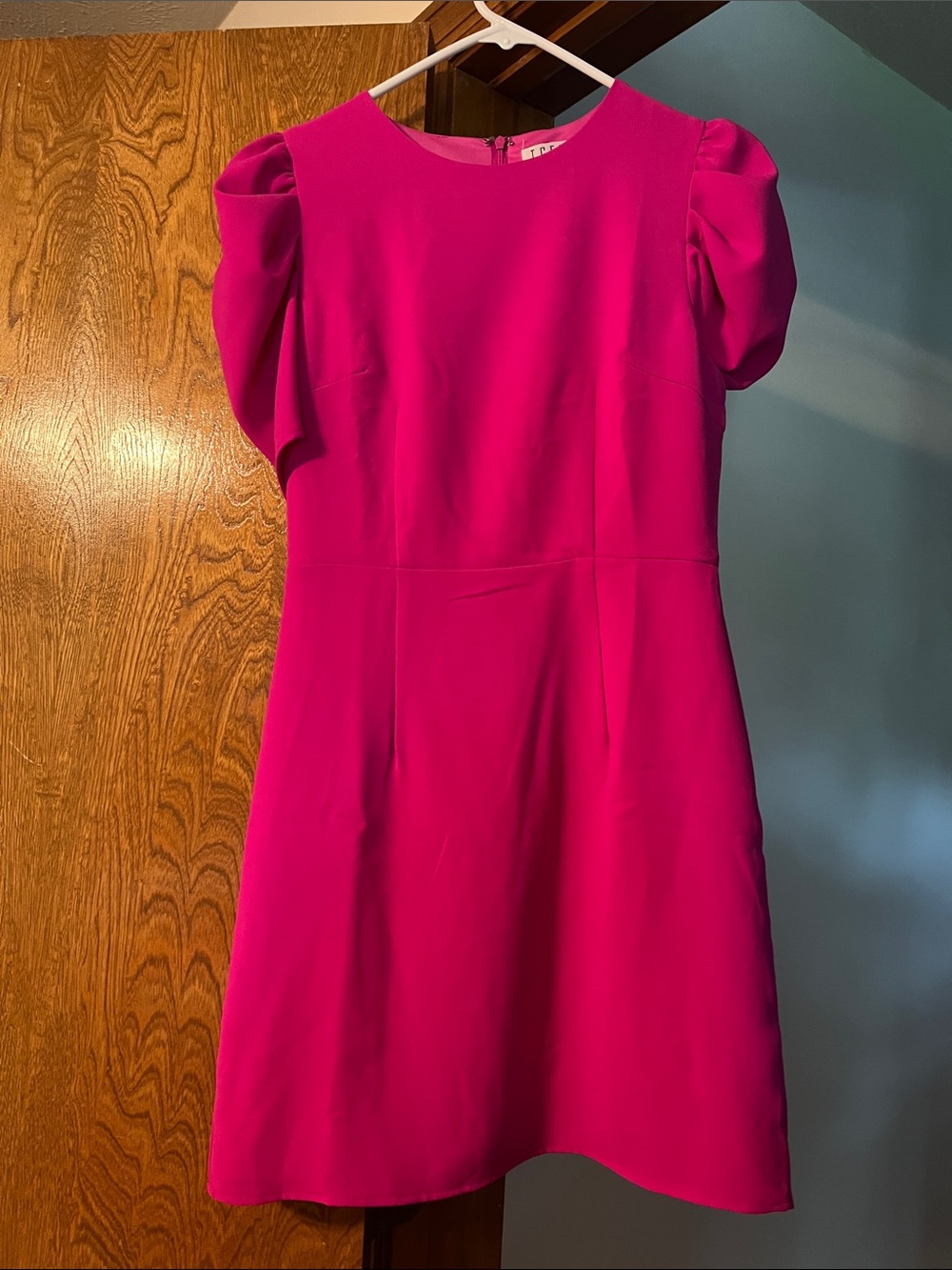 TCEC Hot Pink Puff-Sleeve Mini Dress
